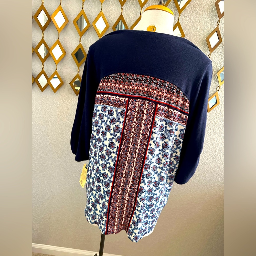 NWT Democracy Graphic Blouse
